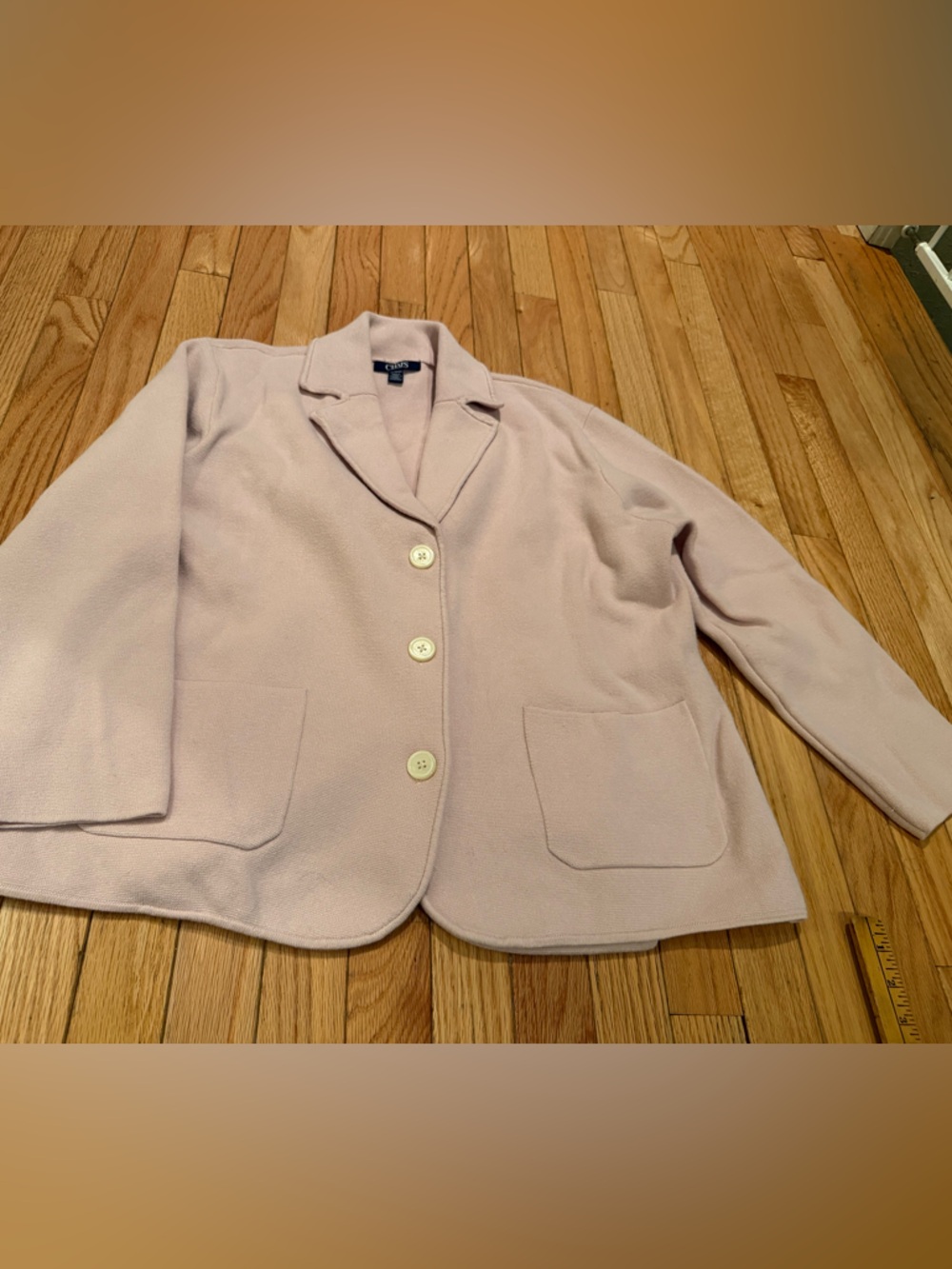 Chaps Light Pink Single-Breasted Cotton Tailored Blazer - Picture 3 of 9